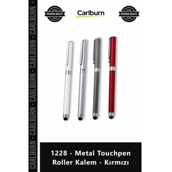 Özel Üretim Promosyon Logolu Kurumsal Lüks Şık Metal 1228 Metal Touchpen Roller Kalem Kırmızı