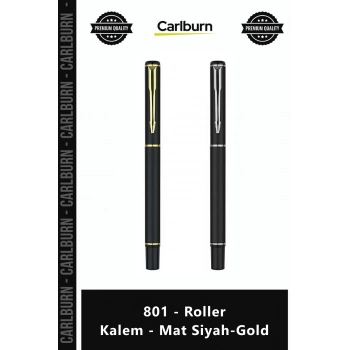 Özel Üretim Lüks Hediye Prestijli Tasarım Ergonomik Metal Gövde 801 Roller Kalem Mat SiyahGold