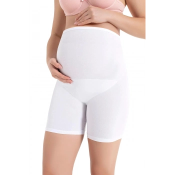 #HamileŞort Beyaz Esnek Konforlu Yumuşak Elastan Anne İç Giyim Hamile Boxer Şort Pamuklu Likralı