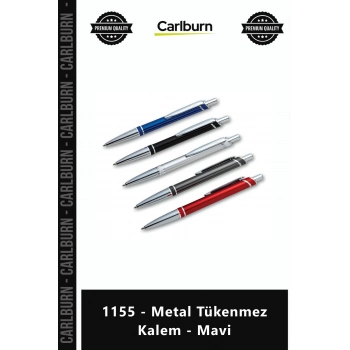 Özel Üretim Lüks Promosyon Logolu Kaliteli Ofis Hediyesi Şık 1155 Metal Tükenmez Kalem Mavi