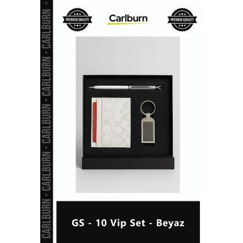Özel Üretim Lüks Masaüstü Ofis Aksesuar Hediye Seti Kaliteli Şık Prestijli GS 10 Vip Set Beyaz