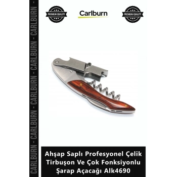 #Tirbuşon Lüks Ahşap Saplı Profesyonel Çelik Tirbuşon Çok Fonksiyonlu Şarap Açacağı