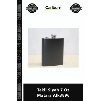 #Matara Paslanmaz Çelik Lüks Hediyelik Tasarım Metal Cep Matarası Tekli Siyah 7 Oz Matara