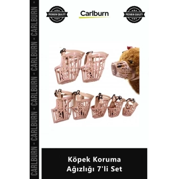 Özel Üretim Dayanıklı Plastik Ayarlanabilir Kayış Konforlu Güvenli Köpek Koruma Ağızlığı 7li Set