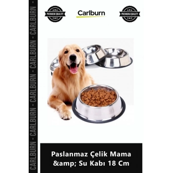Özel Üretim Kedi Köpek Taşınabilir Kaliteli Pratik Hijyenik Paslanmaz Çelik Mama Su Kabı 18 Cm