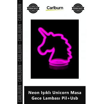 Özel Üretim Dekoratif Hediye Çocuk Odası Şık Modern Neon Işıklı Unicorn Masa Gece Lambası Pil+Usb