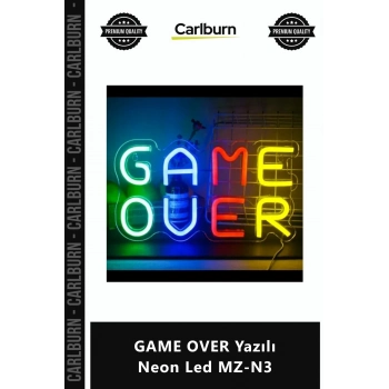 Özel Üretim Duvar Dekoru Gaming Oda Tasarımı Işıklı Tabela Oyuncu GAME OVER Yazılı Neon Led MZN3