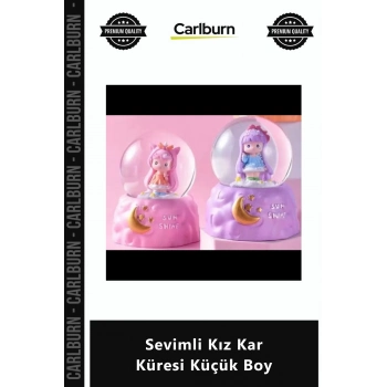 Özel Üretim Pilli Işıklı Karlı Dekoratif Hediyelik Kaliteli Estetik Sevimli Kız Kar Küresi Küçük Boy