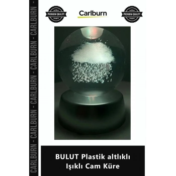 Özel Üretim Dekoratif Gece Lambası Masa Üstü Estetik Tasarım BULUT Plastik altlıklı Işıklı Cam Küre
