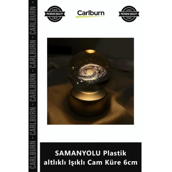 Özel Üretim Dekoratif Hediyelik Gece Lambası Süs SAMANYOLU Plastik altlıklı Işıklı Cam Küre 6cm