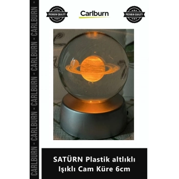 Özel Üretim Dekoratif Hediye Gece Lambası Estetik Masaüstü Modern Şık SATÜRN Plastik altlıklı Işıklı