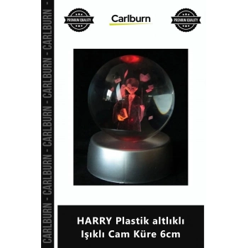 Özel Üretim Hediyelik Dekoratif Estetik Gece Lambası HARRY Plastik altlıklı Işıklı Cam Küre 6cm