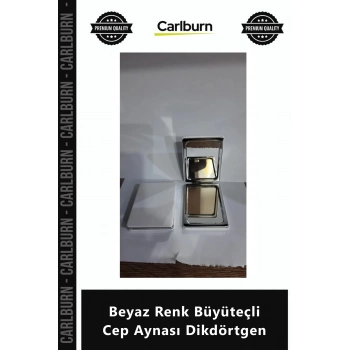 Özel Üretim Şık Tasarım Hediyelik Portatif Kompakt Makyaj Beyaz Renk Büyüteçli Cep Aynası Dikdörtgen