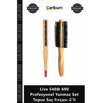 Özel Üretim Isıya Dayanıklı Fön Fırçası Liva 540 690 Profesyonel Yanmaz Set Topuz Saç Fırçası2li