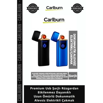 Özel Üretim Premium Usb Şarjlı Rüzgardan Etkilenmez Dayanıklı Uzun Ömürlü Dokunmatik Alevsiz Elektri