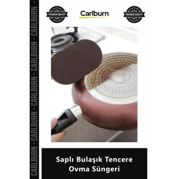 Özel Üretim Mutfak Temizleme Aparatı Paslanmaz Çelik Ergonomik Saplı Bulaşık Tencere Ovma Süngeri