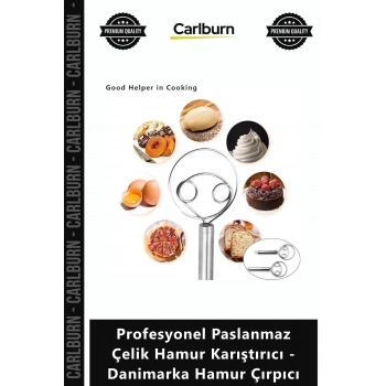 Özel Üretim Ekmek Pizza Şef Profesyonel Paslanmaz Çelik Hamur Karıştırıcı Danimarka Hamur Çırpıcı