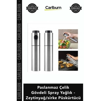 Özel Üretim Mutfak Şişesi Metal Paslanmaz Çelik Gövdeli Spray Yağlık Zeytinyağsirke Püskürtücü