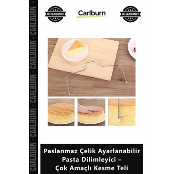 Özel Üretim Mutfak Hassas Paslanmaz Çelik Ayarlanabilir Pasta Dilimleyici – Çok Amaçlı Kesme Teli