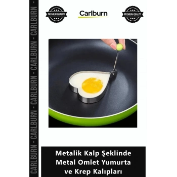 Özel Üretim Paslanmaz Yanmaz Pratik Metalik Kalp Şeklinde Metal Omlet Yumurta Krep Kalıpları