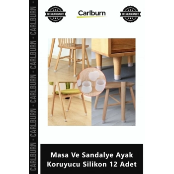 Özel Üretim Kaydırmaz Çizilmez Mobilya Pedi Şeffaf Masa Sandalye Ayak Koruyucu Silikon 12 Adet