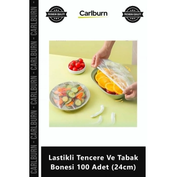 Özel Üretim Esnek Strech Kapak Pratik Gı Saklama Lastikli Tencere Tabak Bonesi 100 Adet 24cm