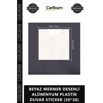 Özel Üretim Su Geçirmez Mutfak Paneli BEYAZ MERMER DESENLİ ALÜMİNYUM PLASTİK DUVAR STİCKER 3030