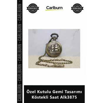 Özel Üretim Hediyelik Antika Görünümlü Klasik Gümüş Kaplama Özel Kutulu Gemi Tasarımı Köstekli Saat