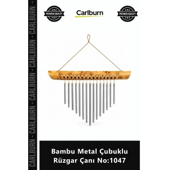 Özel Üretim Dekoratif Bahçe Balkon Süs Eşyası Melodik Sesli Bambu Metal Çubuklu Rüzgar Çanı No1047