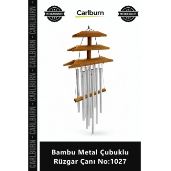 Özel Üretim Bahçe Balkon Teras Süsü Melodik Sesli Doğal Şık Bambu Metal Çubuklu Rüzgar Çanı No1027