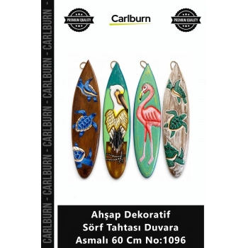 Özel Üretim El Yapımı Marin Tasarım Retro Ahşap Dekoratif Sörf Tahtası Duvara Asmalı 60 Cm No1096