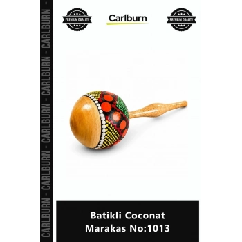Özel Üretim El Yapımı Doğal Ritim Perküsyon Müzik Aleti Otantik Şık Batikli Coconat Marakas No1013