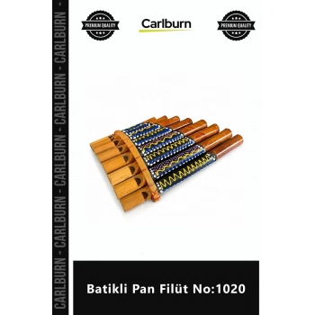 Özel Üretim Profesyonel Bambu Etnik Üflemeli Enstrüman El Yapımı Yerli Sanatçı Batikli Pan Filüt No1