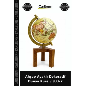 Özel Üretim Kaliteli Ofis Hediyelik Aksesuar Masaüstü Şık Ahşap Ayaklı Dekoratif Dünya Küre Sl933Y