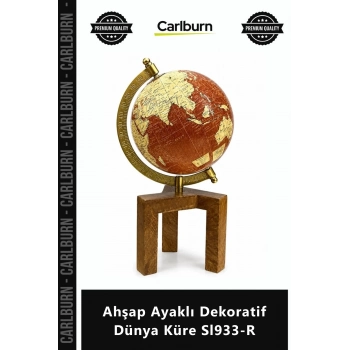 Özel Üretim Vintage Retro Ofis Hediyelik Şık Tasarım Ahşap Ayaklı Dekoratif Dünya Küre Sl933R