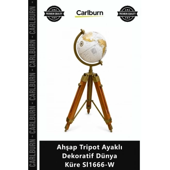 Özel Üretim Hediyelik Ofis Masaüstü Retro Antik Ahşap Tripot Ayaklı Dekoratif Dünya Küre Sl1666W