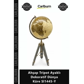 Özel Üretim Ofis Ev Hediyelik Şık Retro Tasarım Ahşap Tripot Ayaklı Dekoratif Dünya Küre Sl1445Y