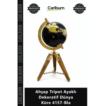 Özel Üretim Vintage Şık Salon Aksesuar Lüks Ofis Ahşap Tripot Ayaklı Dekoratif Dünya Küre 4157Bla