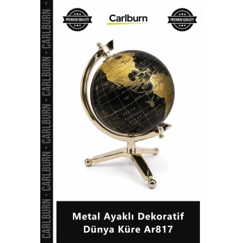 Özel Üretim Modern Ofis Hediyesi Şık Tasarım Lüks Masaüstü Metal Ayaklı Dekoratif Dünya Küre Ar817