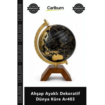 Özel Üretim Vintage Masaüstü Ofis Hediyesi Retro Şık Tasarım Ahşap Ayaklı Dekoratif Dünya Küre Ar403