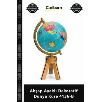 Özel Üretim Ofis Büro Masaüstü Hediyelik Şık Eskitme Büyük Harita Ahşap Ayaklı Dekoratif Dünya Küre
