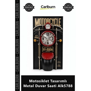 Özel Üretim Dekoratif Modern Lazer Kesim Duvar Şık Motosiklet Tasarımlı Metal Duvar Saati Alk5788
