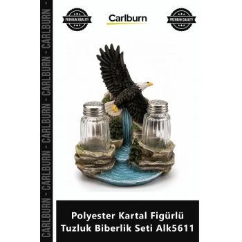 Özel Üretim Dekoratif Mutfak Hediyelik Eşya Şık Polyester Kartal Figürlü Tuzluk Biberlik Seti Alk561