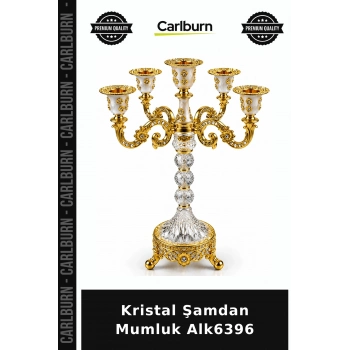 Özel Üretim Dekoratif Şık Aksesuar Salon Hediye Masa Kristal Şamdan Mumluk Alk6396