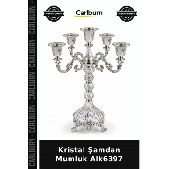 Özel Üretim Dekoratif Şık Ev Aksesuarı Aydınlatma Salon Masa Üstü Kristal Şamdan Mumluk Alk6397