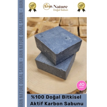 #aktifkarbon Güzel Kokulu El Yüz Saç Vücut Orijinal Bitkisel %100 Aktif Karbon Sabunu 120g - 10 Adet