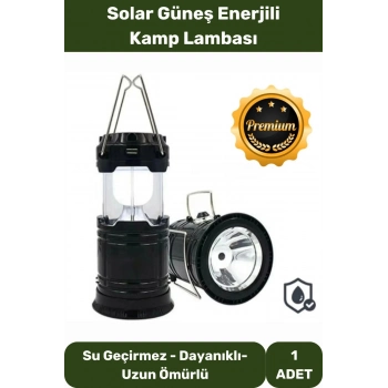 Alev Etkili Çadır Kamp Lamba Solar Usb Şarjlı Güneş Enerjili Askı Aparatlı Taşınabilir