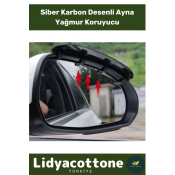 Araba Ayna Yağmur Koruyucu Siper Karbon Desenli Tüm Araçlara Uyumlu