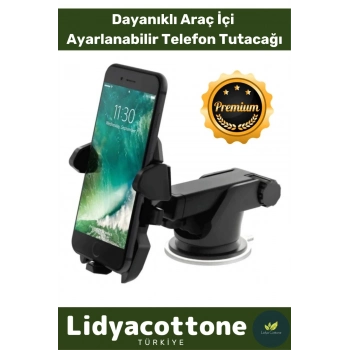 Araba Içi Telefon Tutacağı Premium Uzayabilen Ayarlanabilir Vantuzlu Araç İçi Çok Fonksiyonlu