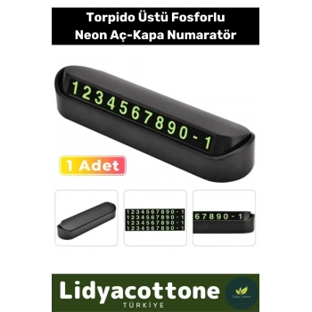 Araç Park Numaratör Telefon Numarası Oto Cam Kartı Torpido Üstü Fosforlu Neon Aç-Kapa